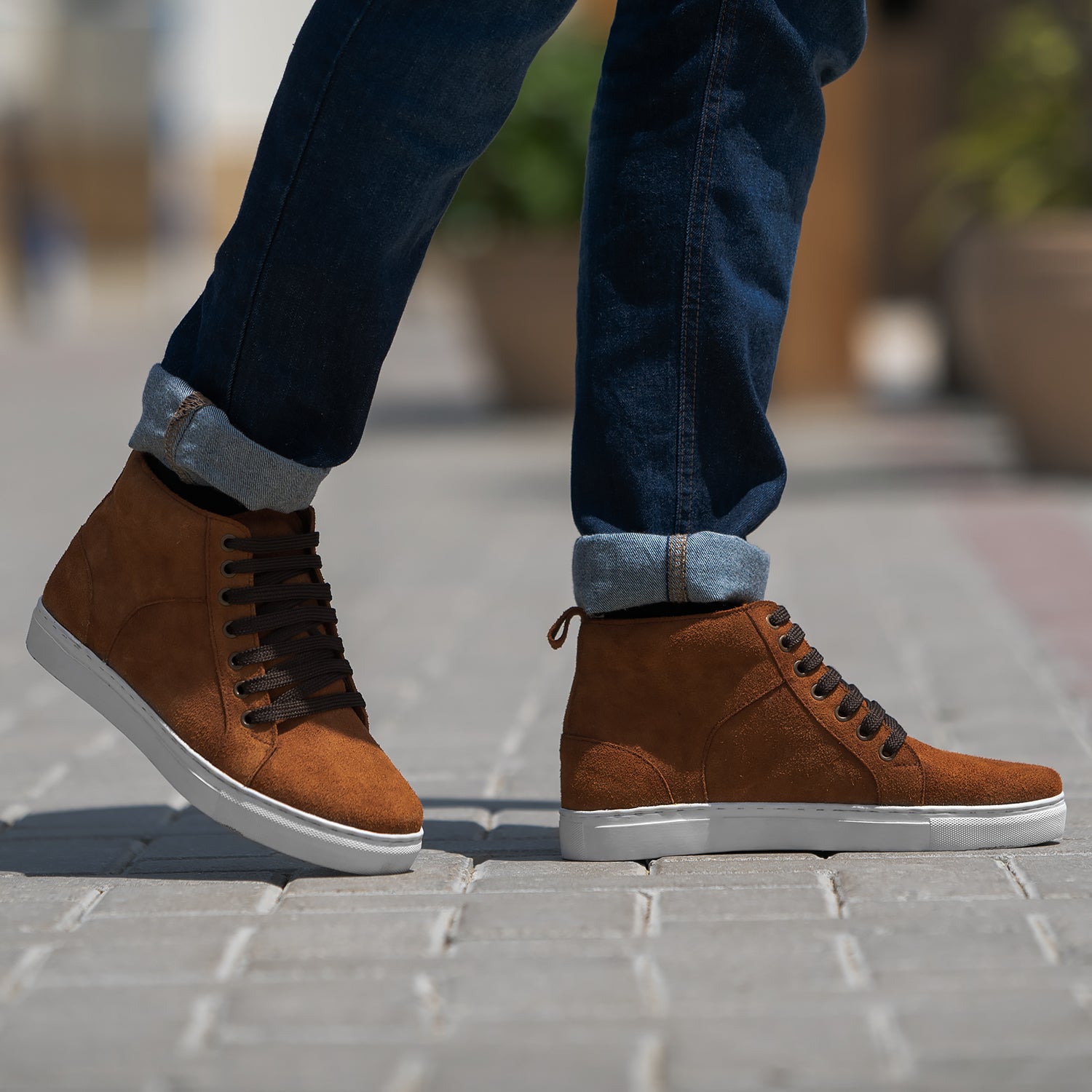 Marty High Top Brown Suede Sneakers For Men The Jacket Maker