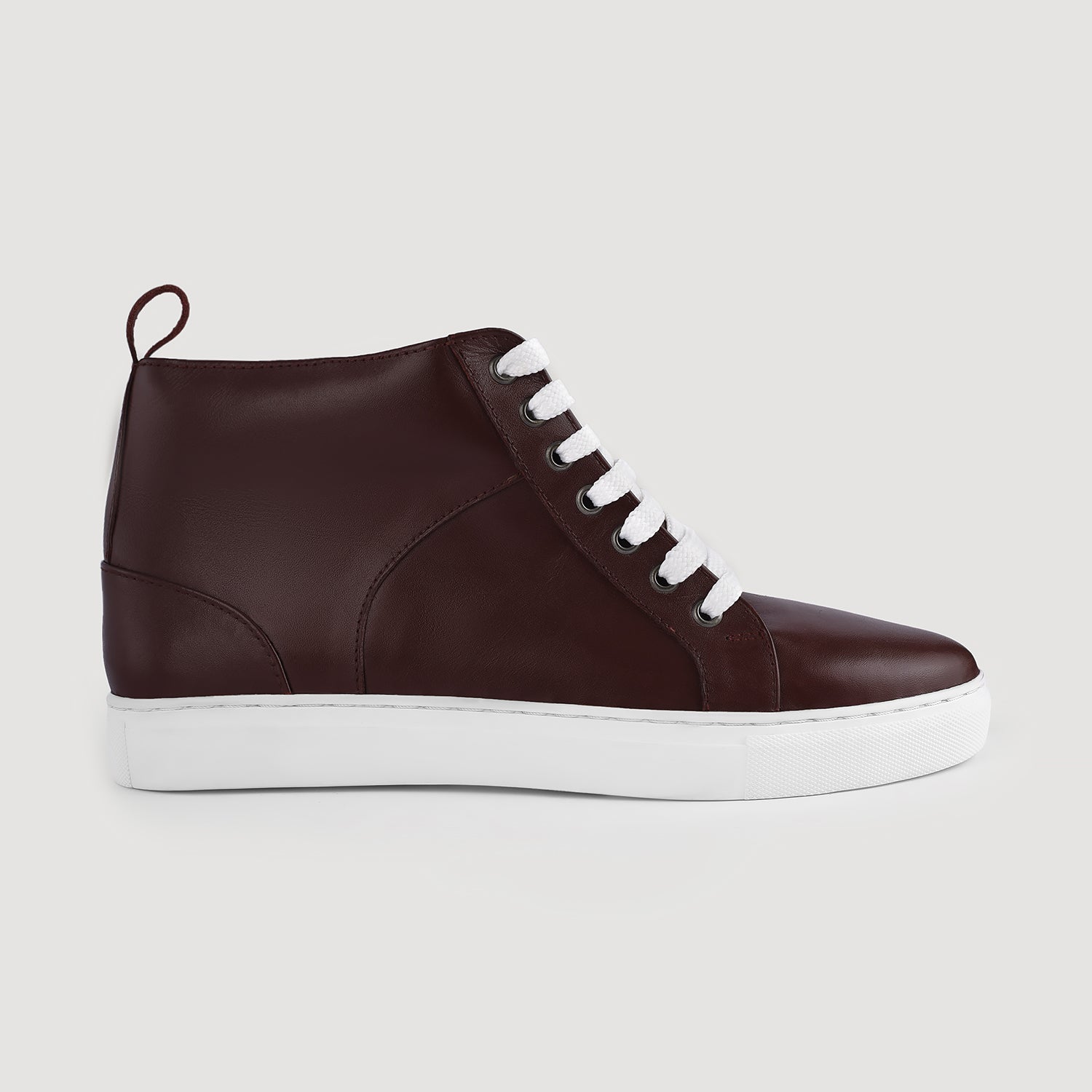 Marty High Top Maroon Leather Sneakers For Men The Jacket Maker