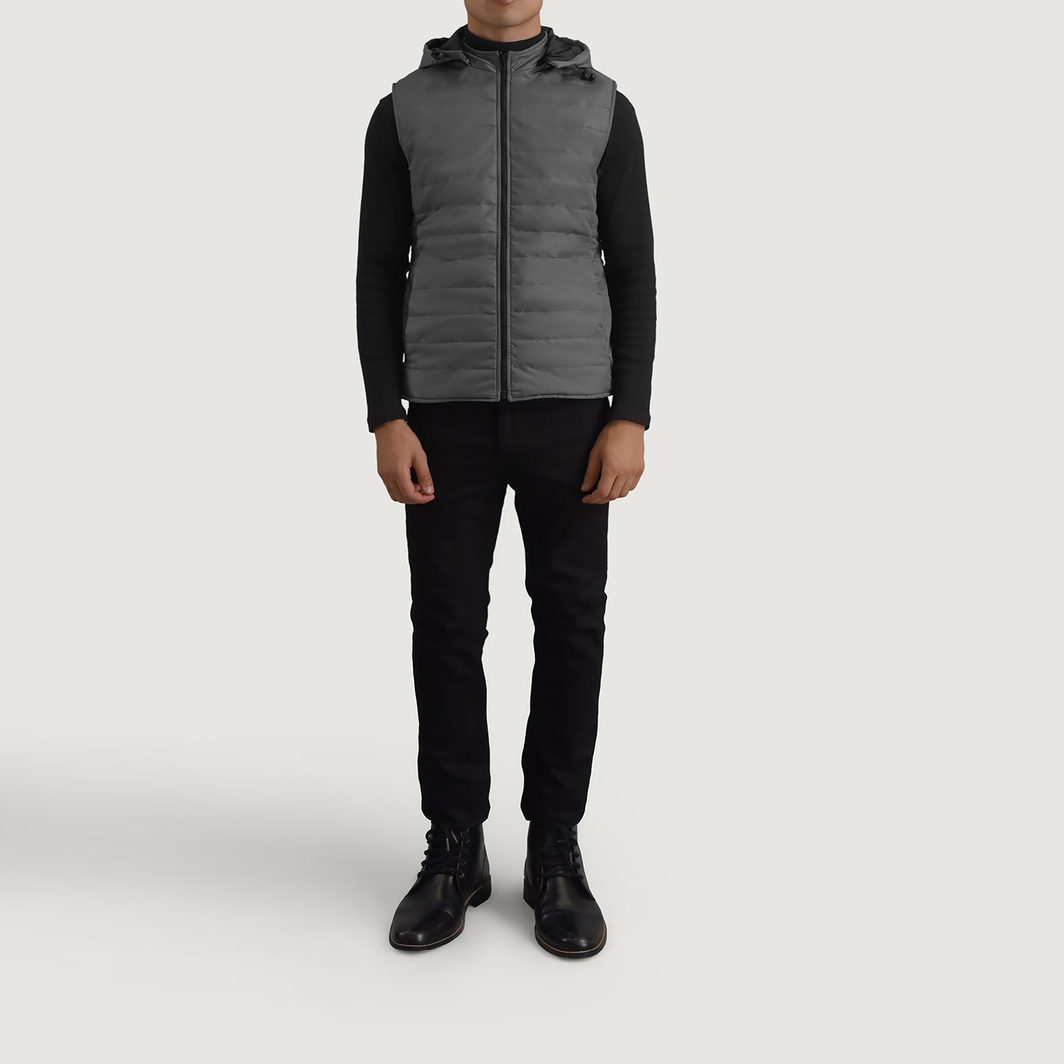 Mens grey puffer vest store