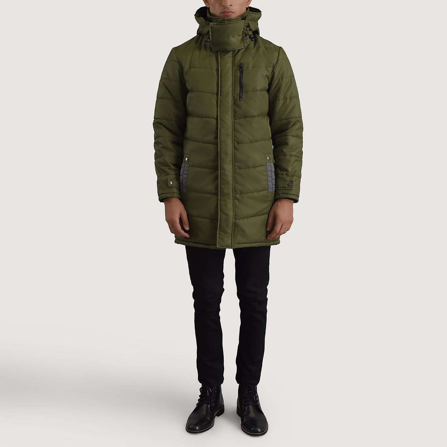 Mens hooded parka top