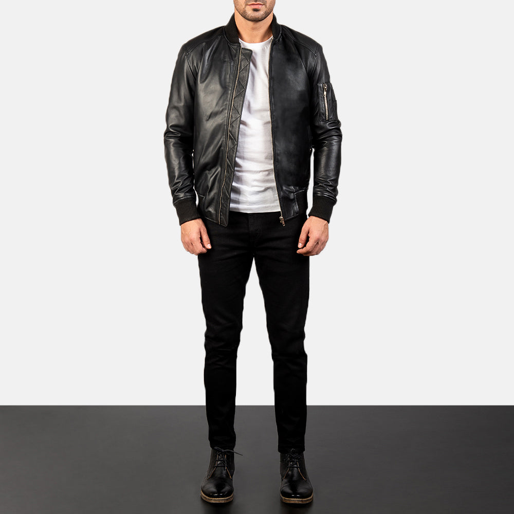 Ma1 leather jacket best sale