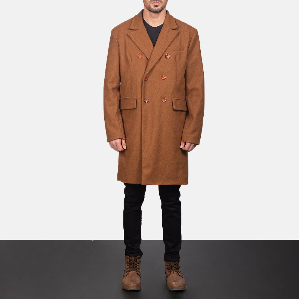 Khaki wool trench coat hot sale