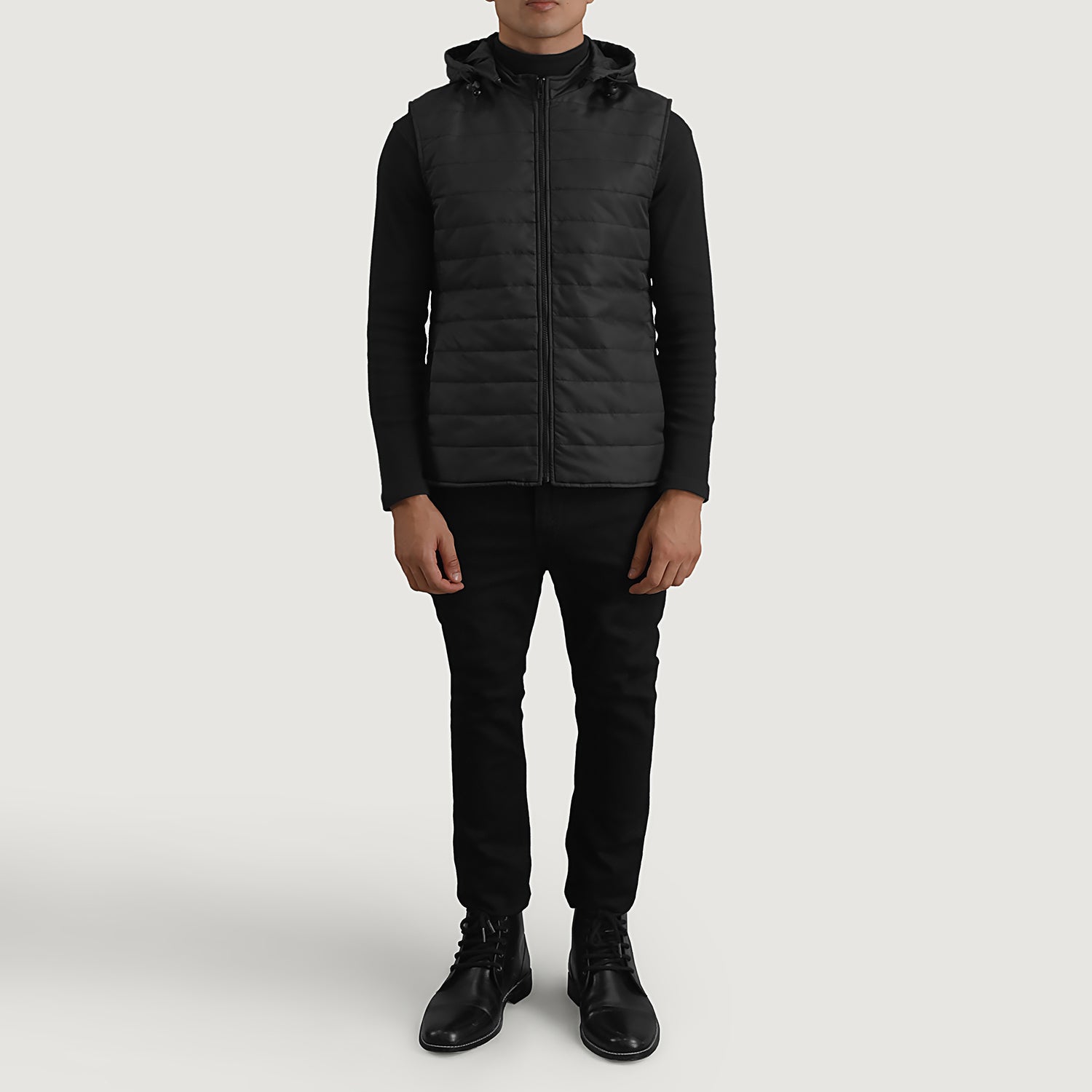 Carlo Black Hooded Puffer Vest For Men The Jacket Maker