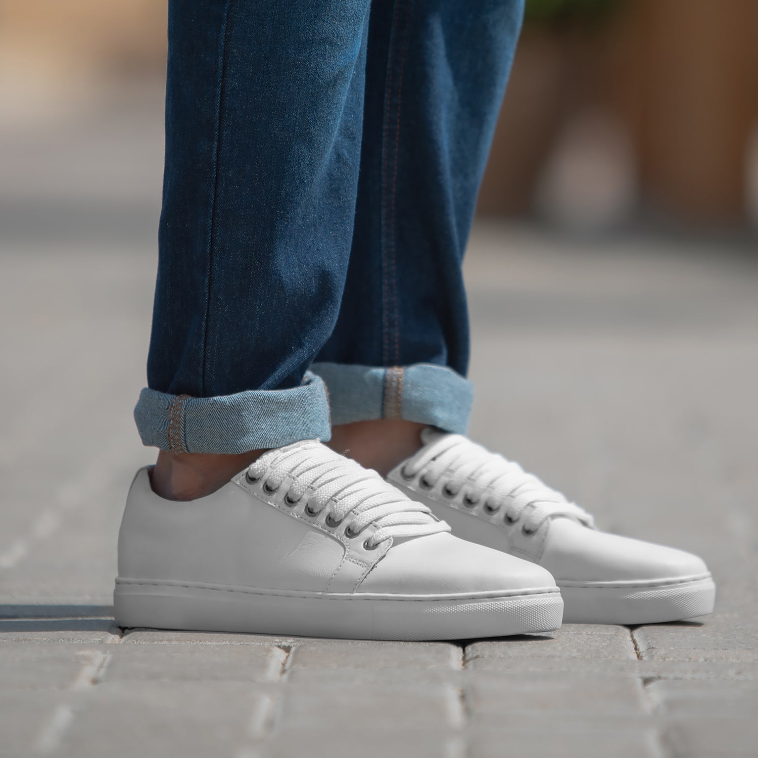 Murphy Low Top White Leather Sneakers For Men The Jacket Maker