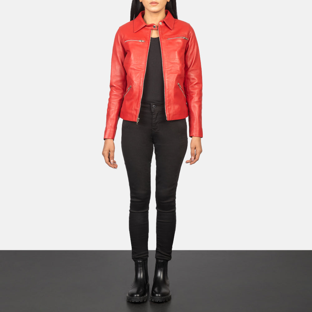 Red herring leather jacket womens online