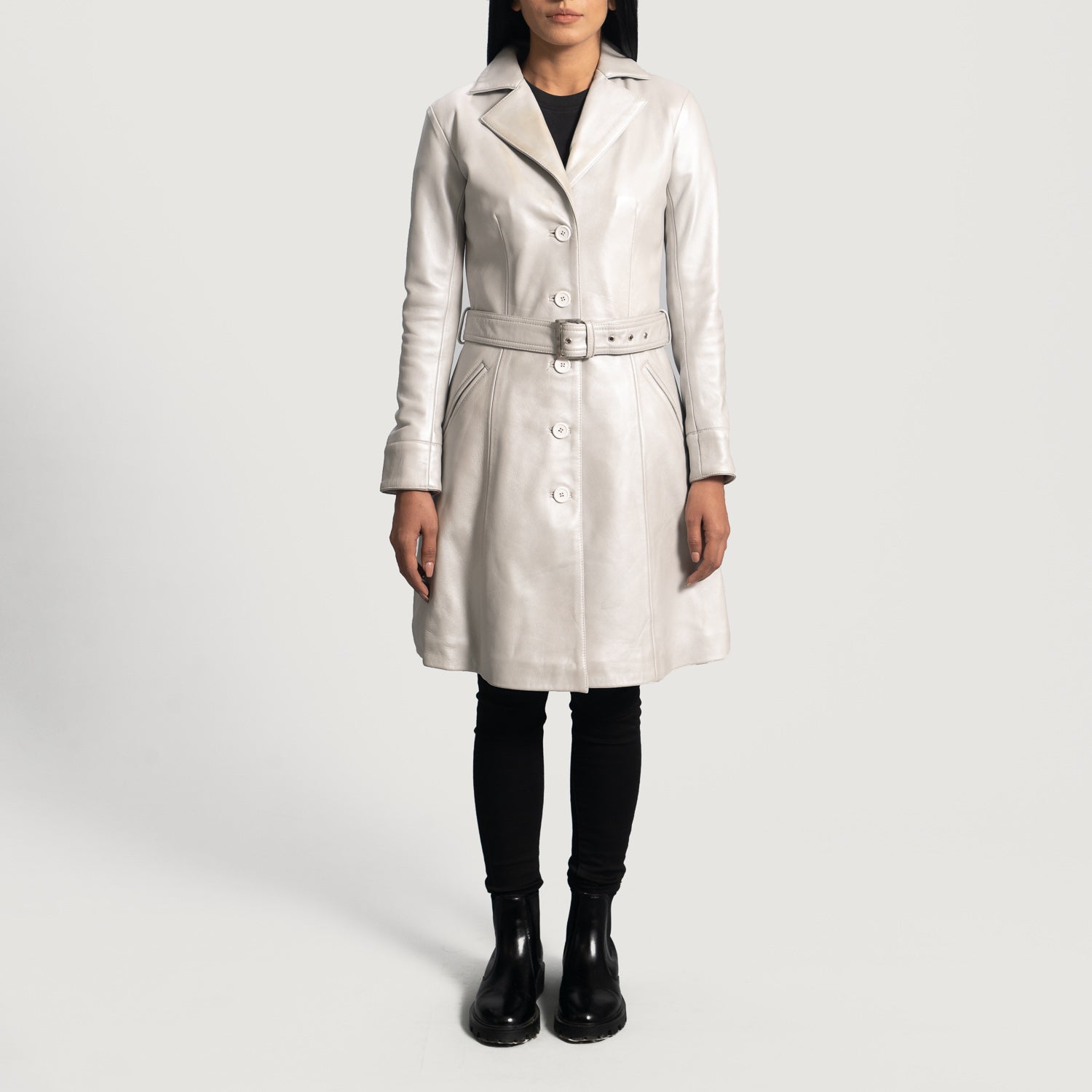 Silver trench coat mens shop